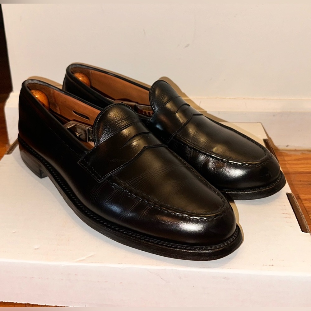 Allen Edmonds Cole  black leather slipon Penny Loafers Size 10.5